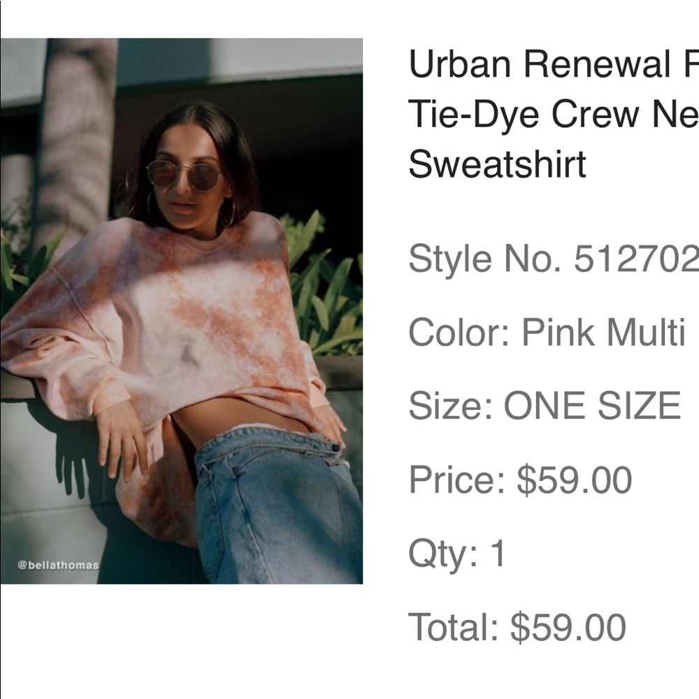 Urban Outfitters Renewal Recycled Tie-Dye Crew Neck Sweatshirt